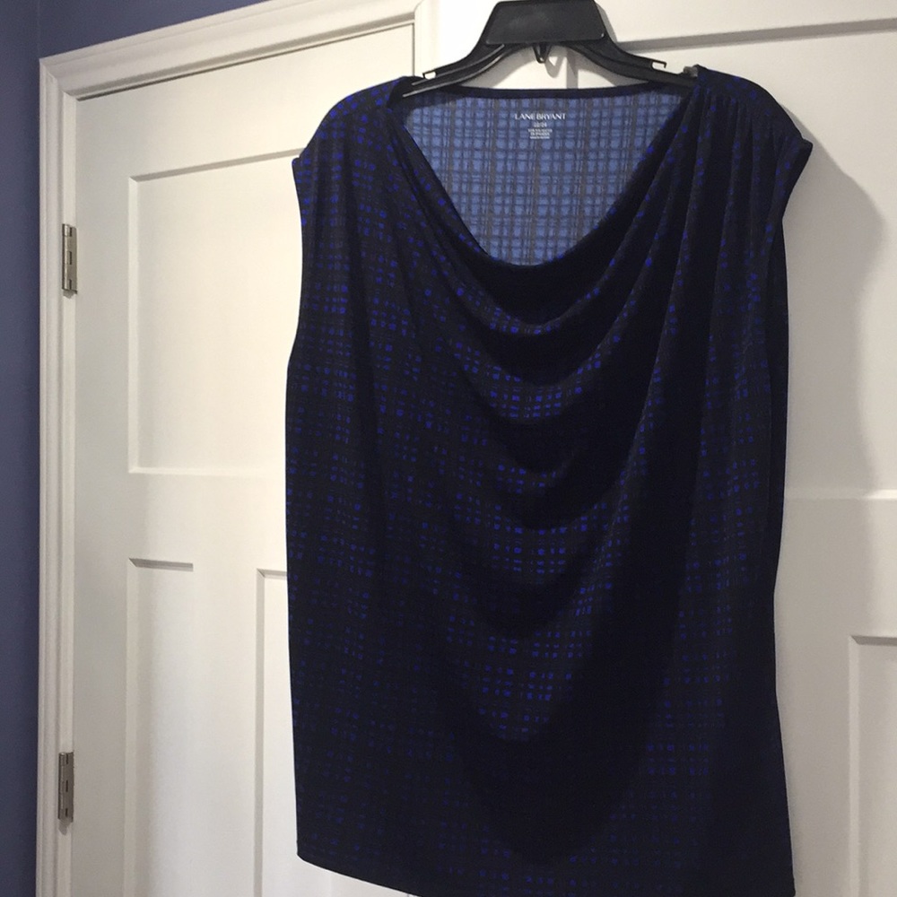 22/24 Lane Bryant cowl neck, wide shoulder blouse.
